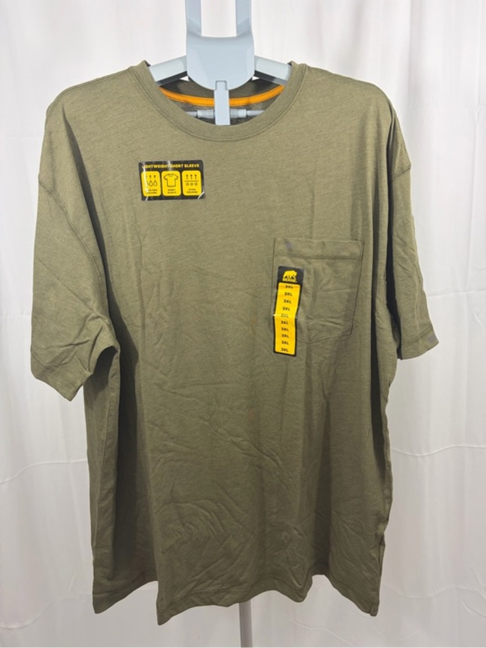 NWT Berne Men's Size 3XL Olive Green Pocket T-Shirt